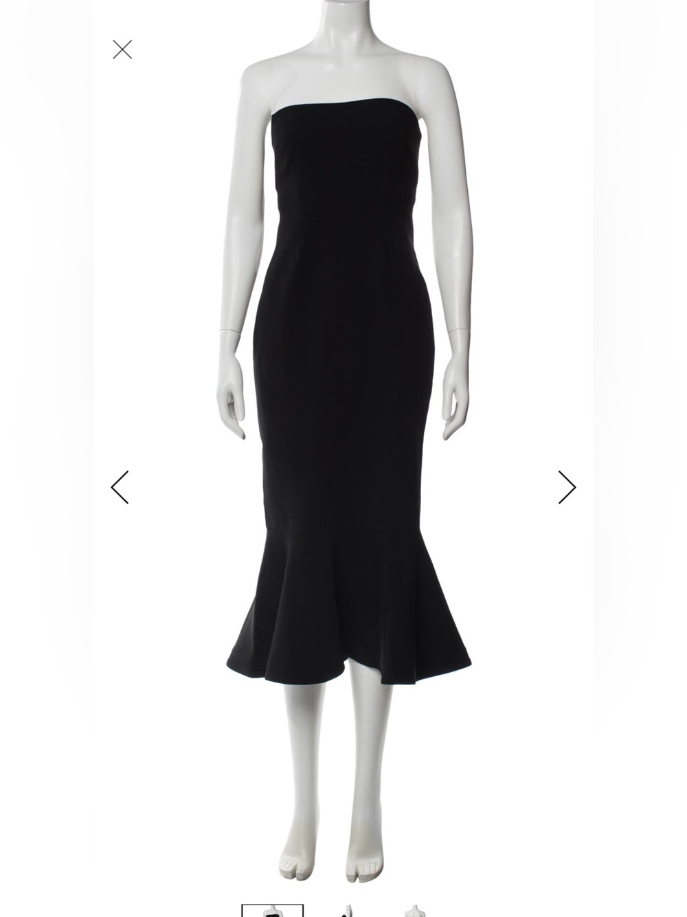 Cinq a sept Strapless Black Mermaid Hem Dress
